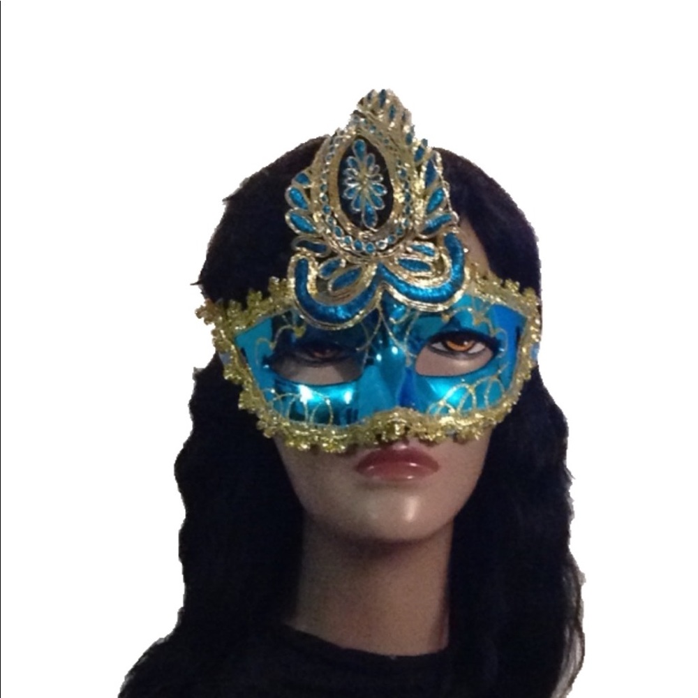 New Mardi Gras Masquerade Mask (Turquoise)